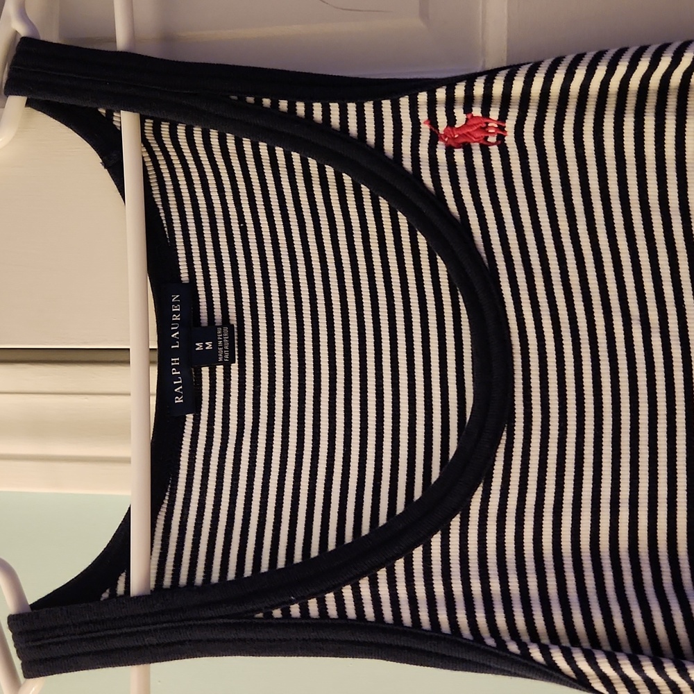 Ralph Lauren navy/white striped cotton dress